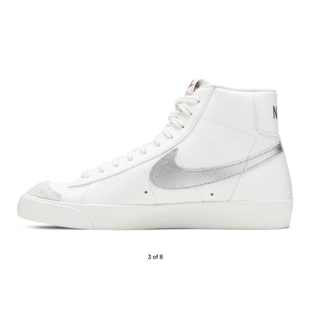 Nike Blazer Mid 77s - white and silver size 7.5